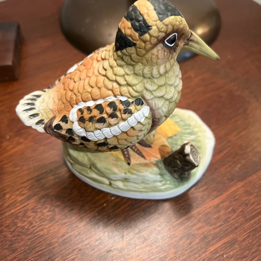 Vintage Lefton Woodcock Hand-Painted Bird Figurine - Bird with Long Beak